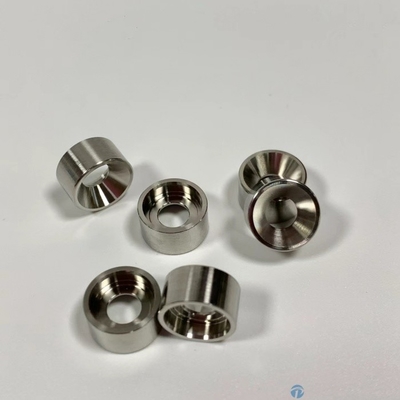 CNC Precision Turned Components Ring Bulat Dengan Radius Flange CNC 17-4PH Bagian Baja Rinsless Nickel Plated
