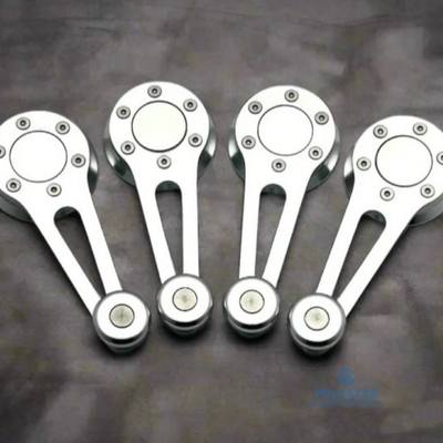 6061 T6 Mesin Custom CNC Parts Aluminium Rotating Support Rod Bright Silver Anodizing