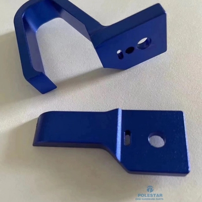 Aksesoris Sepeda Motor Pemegang Cermin Bracket Die Cast CNC Bagian Mesin Aluminium Biru Anodisasi