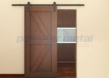 2000mm Rail Satin Hitam Baja modern Dekorasi Sliding Kit Hardware Barn Door