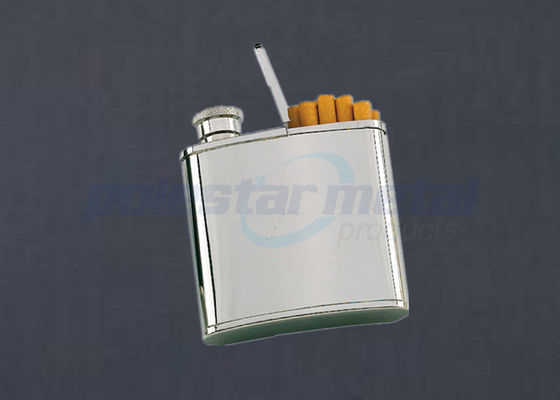 Disesuaikan 2 In 1 Stainless Steel terukir Hip Flask / Rokok Pemegang
